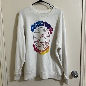 Outdoor Voices White Crewneck Pullover Medium